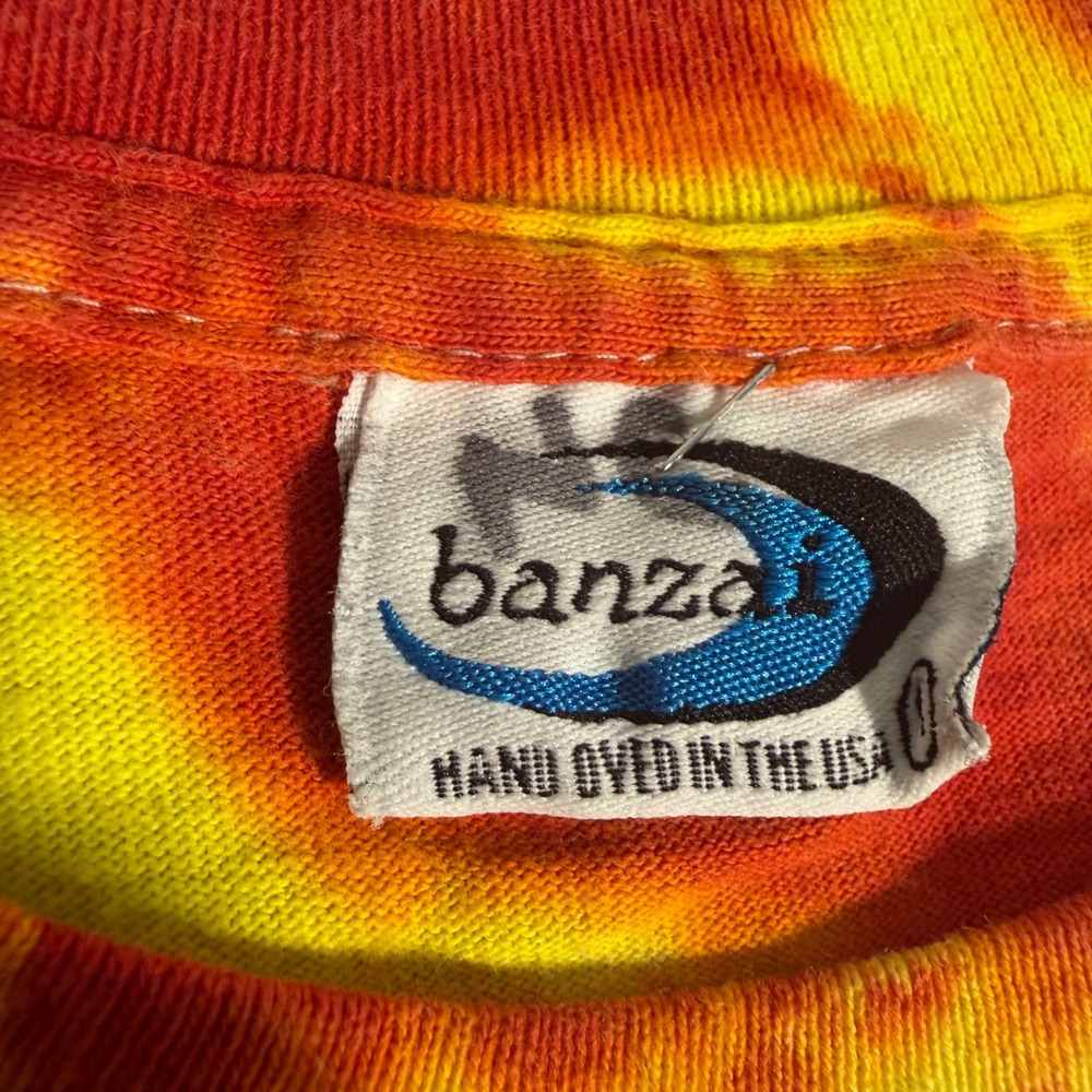 Vintage 2003 Suburban Swim League Tie Dye T Shirt Banzai Red Yellow Large - Picture 4 of 9